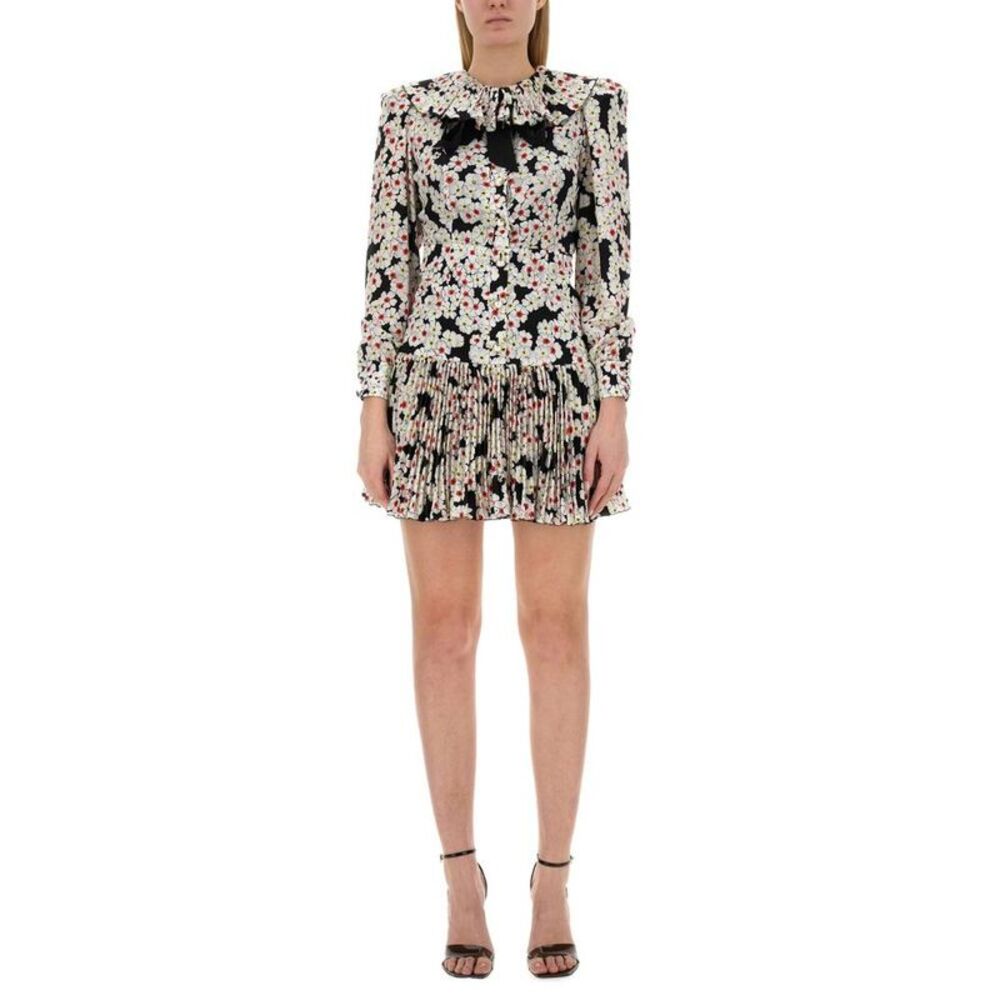 ALESSANDRA RICH Floral Print Pleated Mini Dress Women MULTICOLOUR Dresses